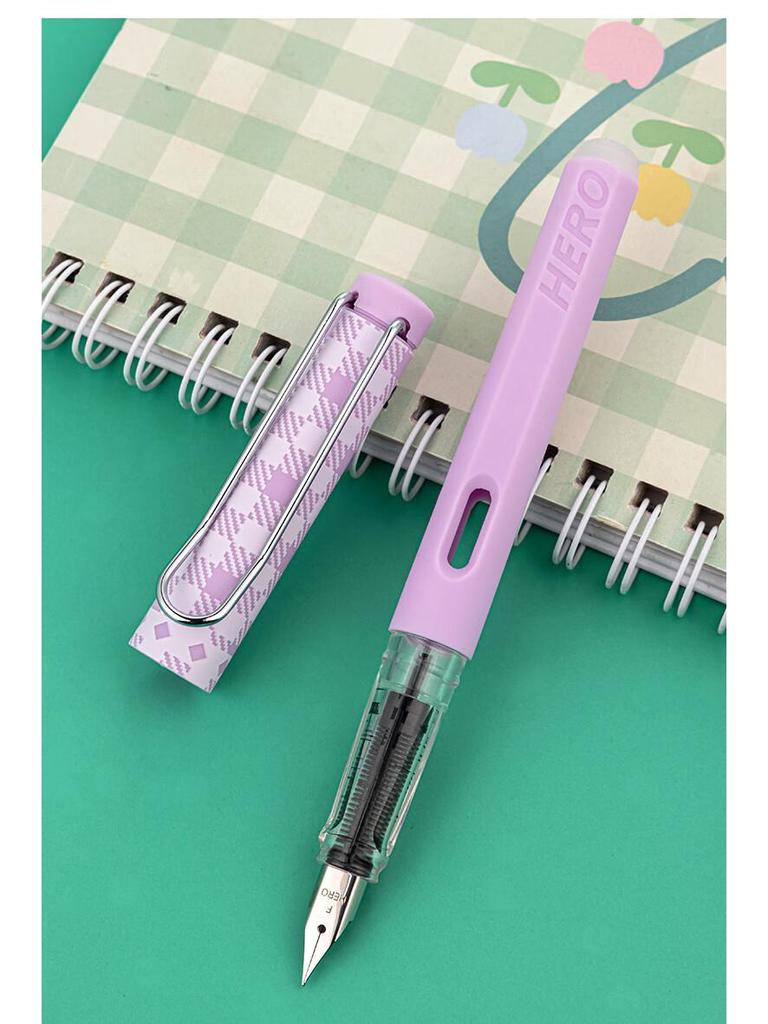 Hero 369 Erasable Thermosensitive Calligraphy Pen with Cute Design and Replaceable Ink Cartridge