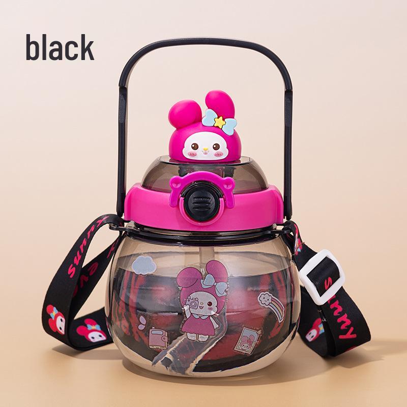 Large Capacity Big Belly Plastic Water Cup with Straw