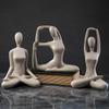 Nordic Simple Sandstone Yoga Figure Ornament for Home or Studio Décor