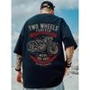 Summer High Quality 100% Cotton English Letter Motorcycle Print Top Breathable Sports Gym Men's Fashion Round Neck T-shirt