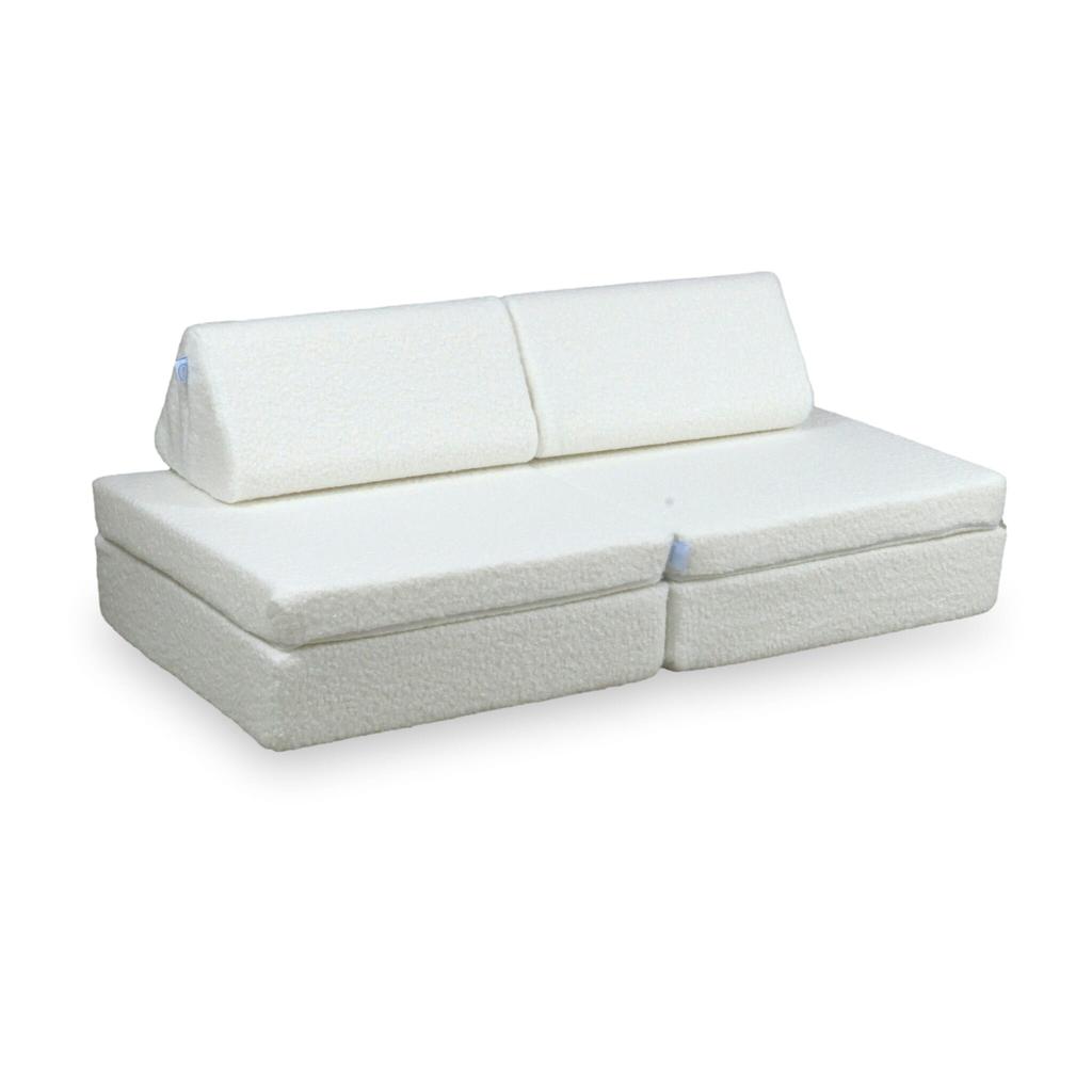 Montessori Komfort Bouclé Mini Spielsofa Weiß