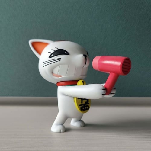 Turbo Babaa Dandadan Maneki Neko Figure, 9cm, Cute, Pre-painted, Finished Figurine, Desktop Decor, Car Ornament, Cosplay Accessory, Moe Merchandise, G