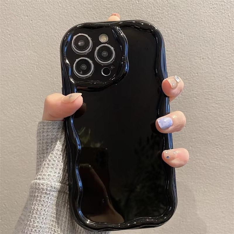 

Волнистый узор, сплошной кремовый чехол для iPhone 16 15 14 13 12 11 Pro Max Mini, прозрачный, желтый, устойчивый, пара, белый, прозрачный чехол для телефона iPhone 11