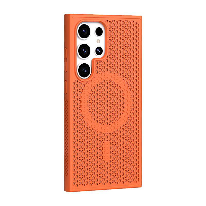 Wireless Charging Magnetic Heat Dissipation Breathable Cooling Honeycomb Case for Samsung Galaxy S26Ultra S26 S26Plus S25 Ultra S24Ultra S23FE Cover