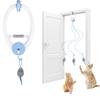 Giocattolo Interattivo Automatico Elettrico per Gatti Ricaricabile USB Topo Sbattente Bacchetta con Piuma Per Arricchimento e Stimolazione Indoor
