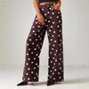 Fashionable Women's Polka Dot Loose Casual Mid-waist Denim Trousers