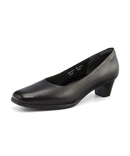 

OFFICE SUPPORT Women s Genuine Leather Office Pumps (Double Cushion/Wide 4E) 684008 Black