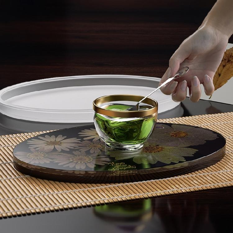 Stampo a Vassoio Specchio in Silicone Utilizzato per Realizzare Artigianato in Resina per Decorazioni Fai-da-Te per la Casa