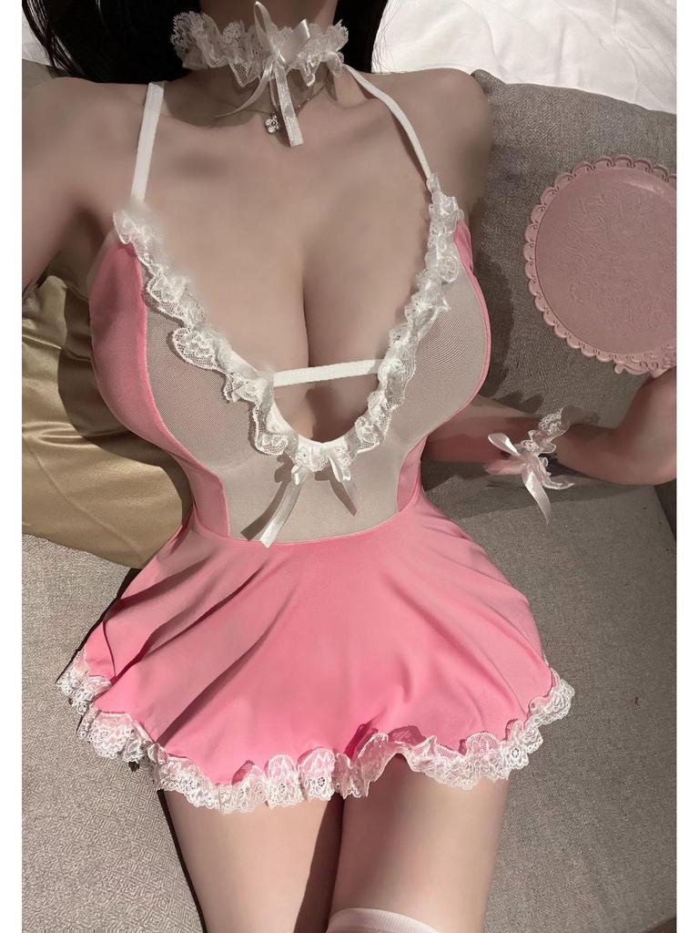 Petite Silicone Doll in Sexy Maid Lingerie 