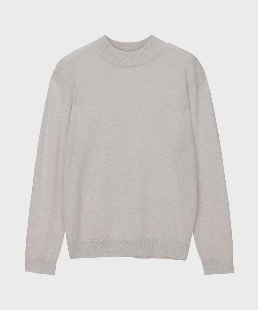 BASIC HOUSE Uni Daily Half-Neck Knit Light Beige Lwkt7102