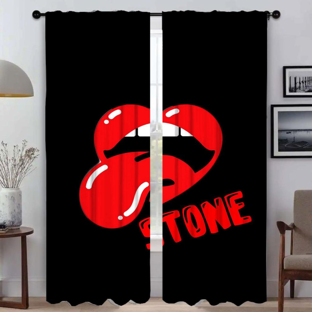 Window Curtain Room Panel Rolling Stones Halloween Decoration Living Curtains Partition Tulle Bedroom Modern Made Of Polyester Washable Sitting Ready