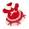 Pet Christmas Maid Dress Dog Clothes Cute Lace Cake Dress Sweet and Lovely Pet Clothes Cat Dress Dog Dresses for Small Dogs