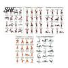 Istruzioni Esercizi con Manubri 5 Pezzi Poster Allenamento, Grafico da Casa per Braccia Allenamento Corpo Intero Gambe Fianchi Core, Guida Wall Art Senza Video