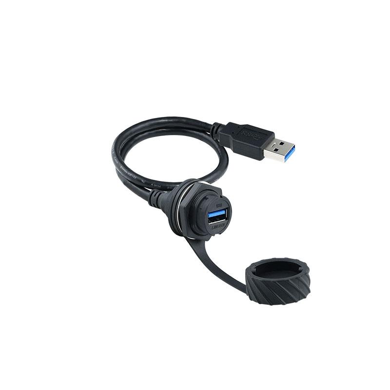 M20 M25 Bayonet Screw USB 3.0 Type C Micro-USB Panel Mount IP68 Waterproof USB Connector Cable