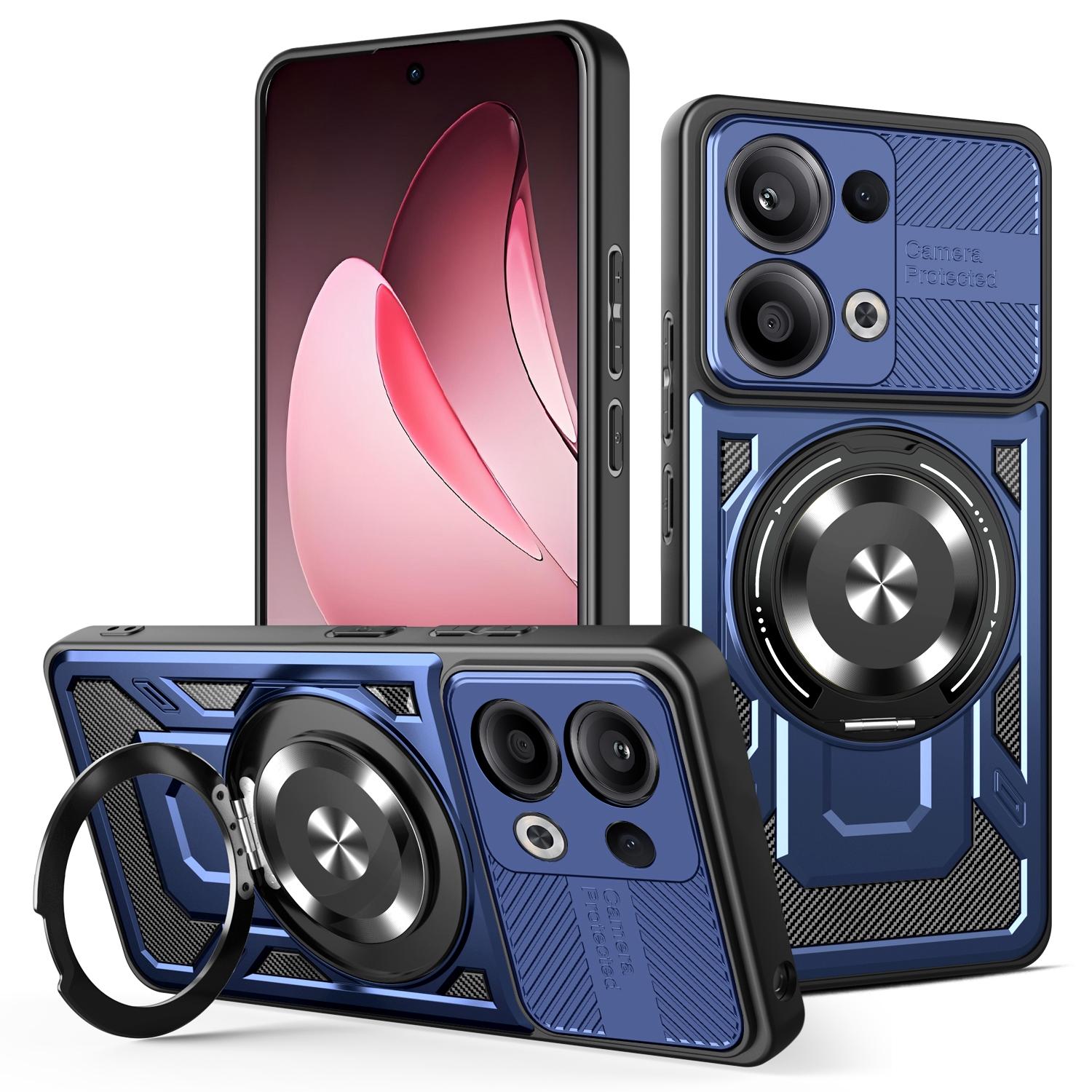 

Для Oppo Reno13 5G (Глобальний) Магнітний чохол з обертовою підставкою TPU+PC Чохол для телефону Sapphire