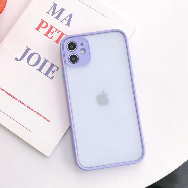 

Phone Case For iPhone 14 15 13 12 mini 11 Pro X XR XS Max 7 8 Plus SE2020 Luxury Contrast Color Frame Matte Protective Case iphone 13Pro