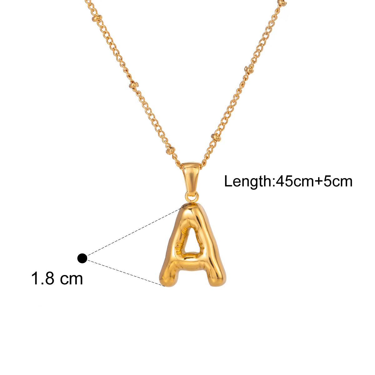

Waterproof 26 English Letter Initial Name Pendant Necklace Stainless Steel 18K PVD Plated A to Z Charm Jewelry Wholesale