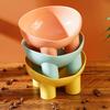 Macaron Colored Elephant Leg Dog Cat Bowl Neck Protection Slanted Mouth Cat Feeder Anti Tipping Feeding Bowl for Pet Supplies