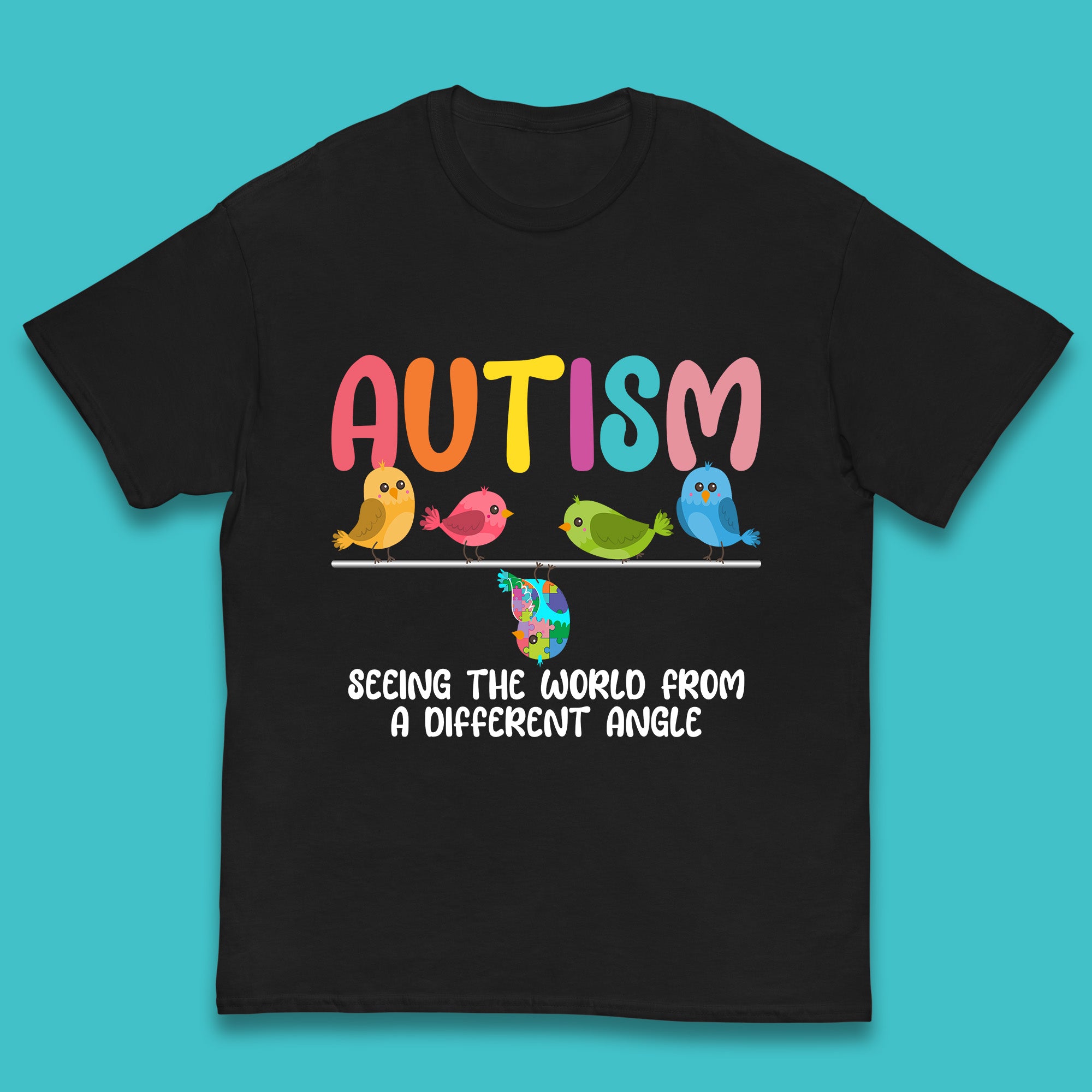 Autism Seeing The World From A Different Angel Autism Awareness Support Autism Acceptance Kids T Shirt 130