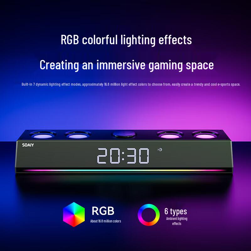 Soaiy SH18 Bluetooth Desktop Soundbar Speaker for Gaming & Multimedia (CN Version)