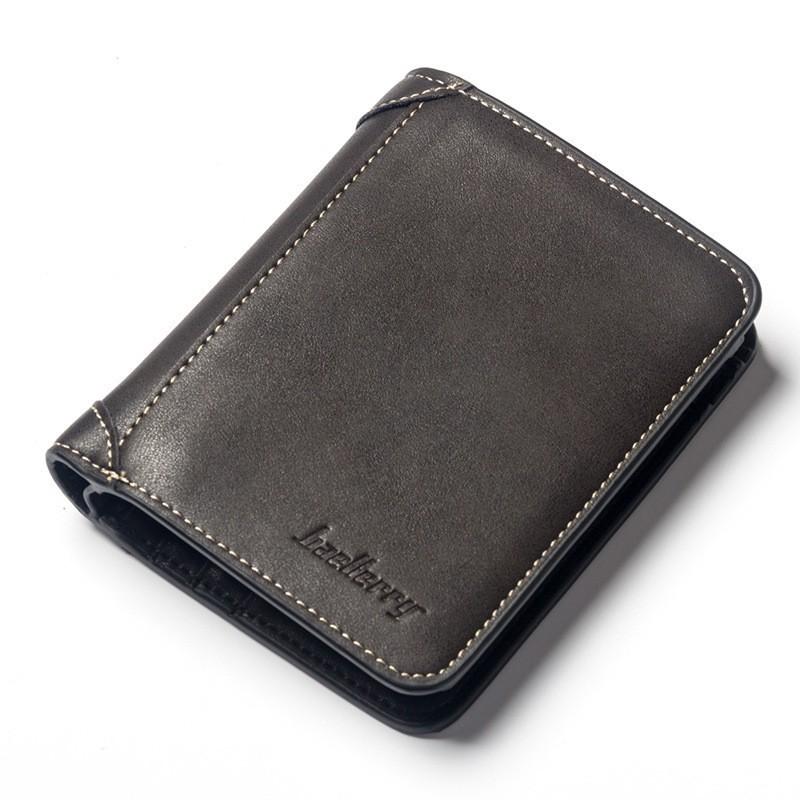 Short Wallet Men European American Retro Thin Two Fold Multi Slot High-end Anti Demagnetization 12X10X2