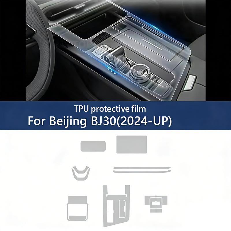 Car Interior TPU Protector Anti-scratch Film For Beijing BJ30 2024-25 Auto Protective Transparent Anti-tear Stickers Accessories