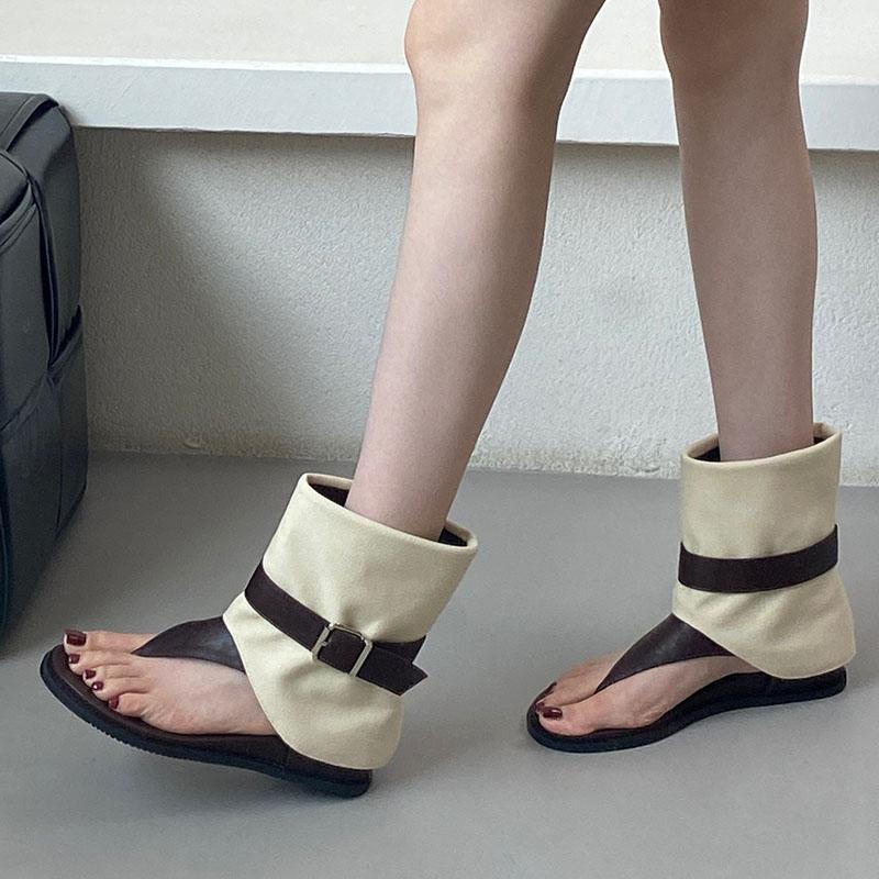 Fashion Footwear With Height Increasing Ladies Ankle Boots New 2025 Fashion Round Toe Women Sandals Booties Shoes Female Flip flops