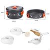 Camping Cookware Backpacking BBQ Mess Kit Tableware for 12 Person Orange