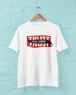 Pasitikėk niekuo T-shirt Užtrauktukas Grafika Streetwear Marškinėliai Unisex Medvilninis Viršus B2