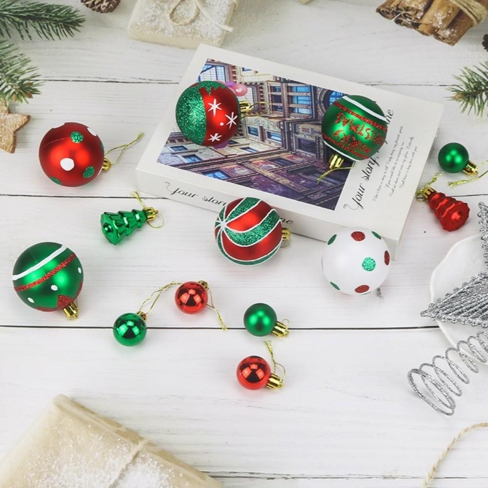 42Pcs/Set Shiny Christmas Ball Creative Xmas Baubles Durable Christmas Tree Balls  Scene Supplies