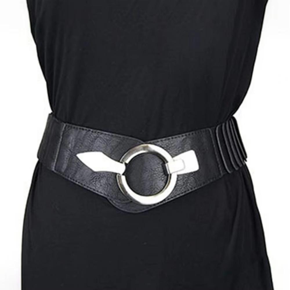 New V-shaped Women Waist Belt Versatile Slimming Wide Belts Alloy Buckle PU Leather Waistband Dress Belt