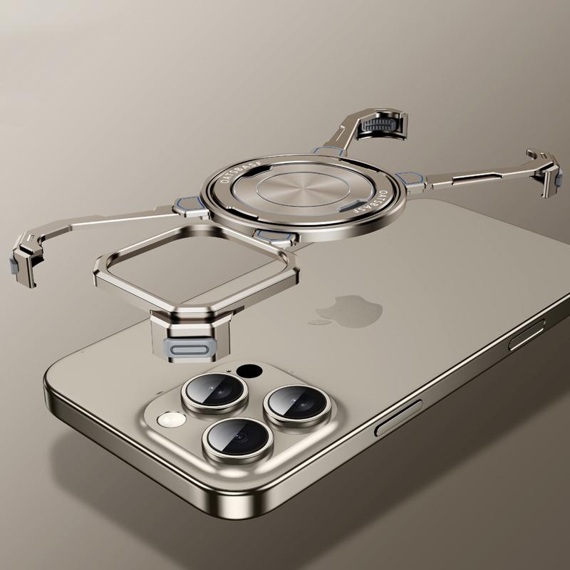 

Для iPhone 16 Pro Max 15 Pro 14 13 чехол безрамный алюминиевый сплав противоударный роскошный для Magsafe магнитный кронштейн чехол для телефона iPhone 16 Pro серый