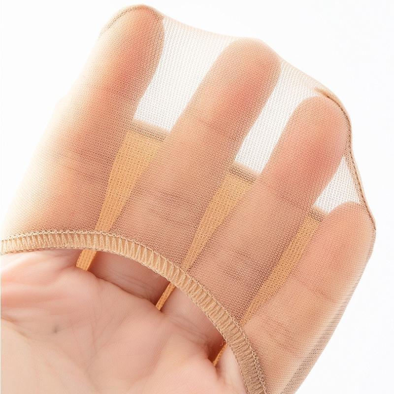 1 Pair Summer High Heels Cushions Half Palm Socks Invisible Forefoot Insoles Anti-slip Silicone Dotted