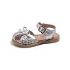 Kids Princess Shoes Weave Simple Bows Girls Sandals Ins Trendy Casual 2025 Summer New Children Beach Shoes Hollowed-out Ins
