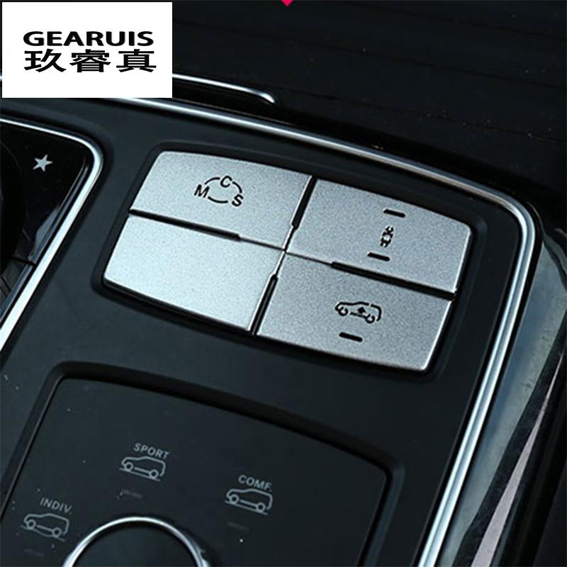 Car Control multimedia Fjädringssystem Knappomkopplare Cover Sticker för Mercedes Benz ML GL GLE GLS klass X166 W166