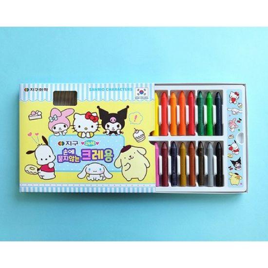 globe chemical Sanrio Characters Wash-Free Crayons (12 Colors / 24 Colors)