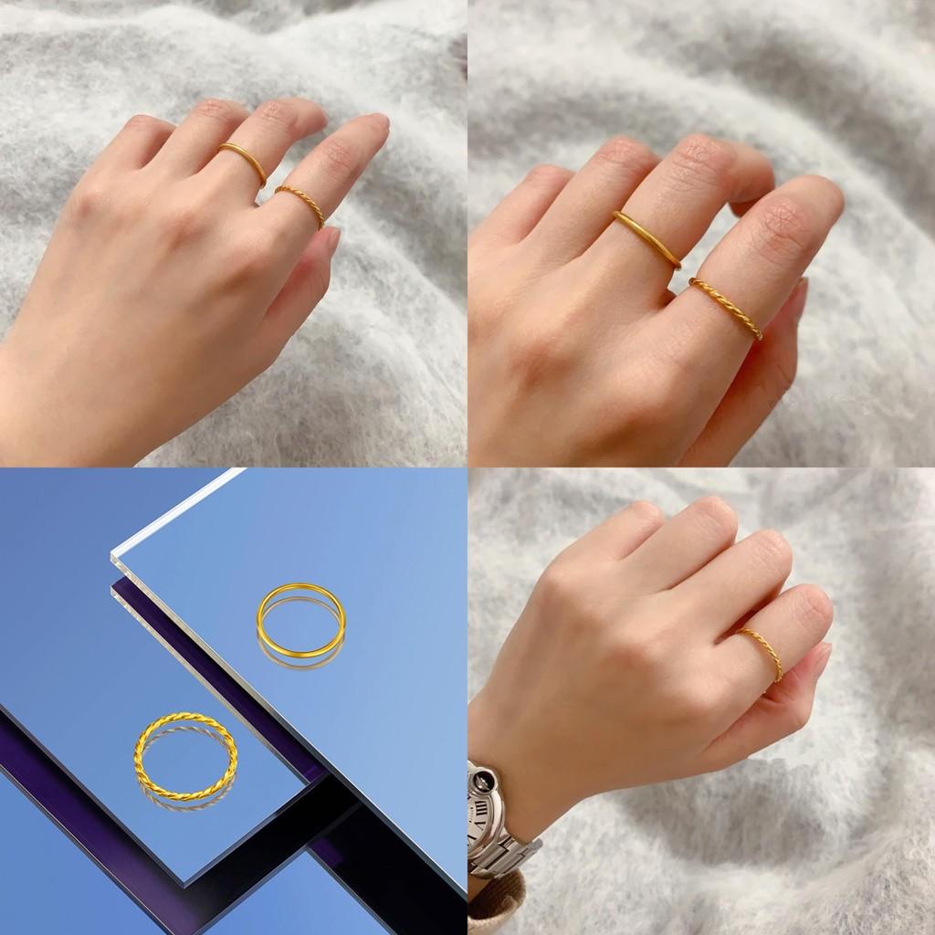 Chic Vietnamese Sand Gold Twisted Ring Unisex Simple Circle Band Ideal For Special Occasions