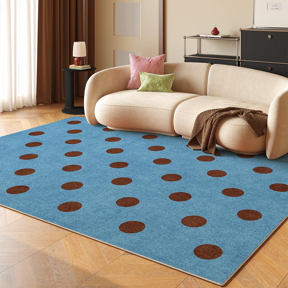 Retro Style Bedroom Decor Large Carpet Polka Dot Pattern Carpets for Living Room Washable Lounge Floor Mat Anti-slip Bedside Rug