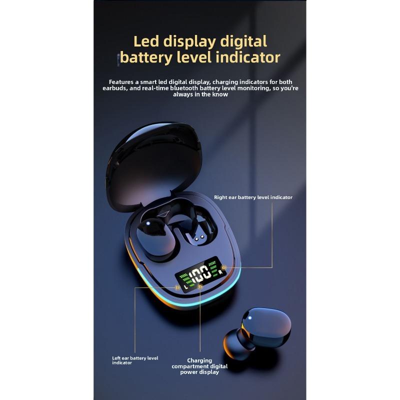 Echte kabellose In-Ear Bluetooth-Kopfhörer Bunte Atmende Lichter Digitales Display Sportkopfhörer