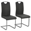 Day and Night - Day and Night Cantilever Dining Chairs 2 Units Gray Synthetic Leather