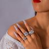 Punk Geometric Metal Irregular Rings for Women Men Vintage Gold Color Curved Open Ring Set Fashion Unisex Jewelry Gift