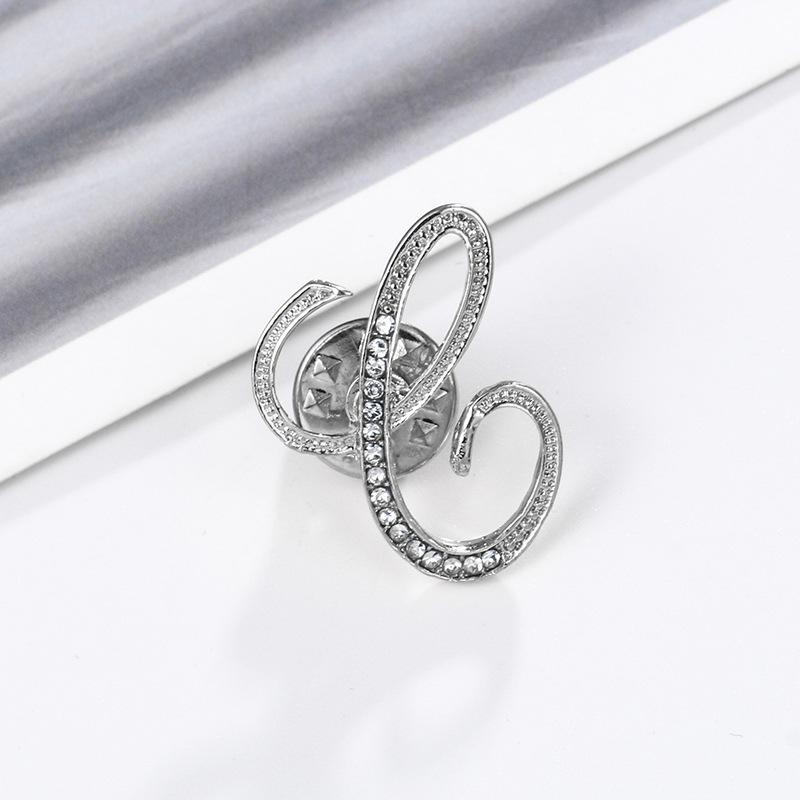 

1 шт. Золотий/Срібний Стрази Англійський Алфавіт Етикетка Значок Кристал A-U Літера Ініціал Брошка Для Жінок Чоловіків Ювелірний Подарунок A12