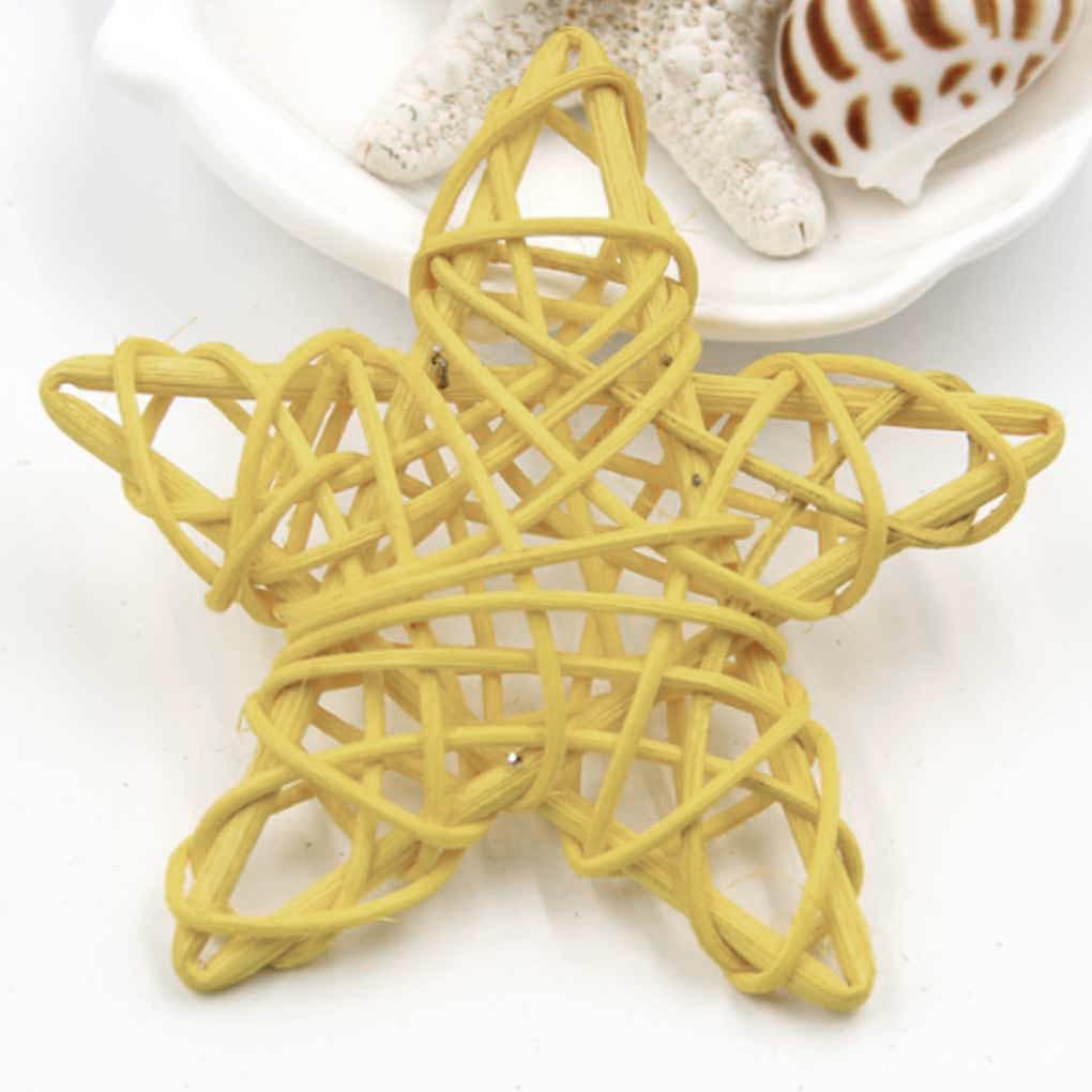 5X Lovely Rattan Star Ornaments Christmas Birthday Party Decorations 6CM