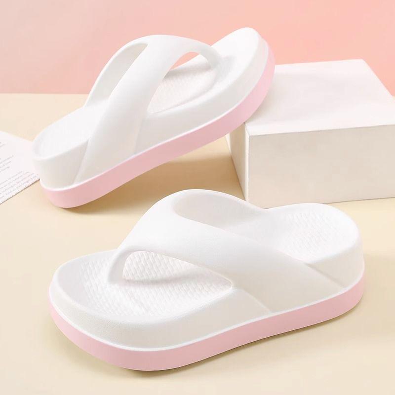 Damskie klapki letnie na grubej podeszwie: Antypoślizgowe, wygodne kapcie domowe/zewnętrzne na 2025