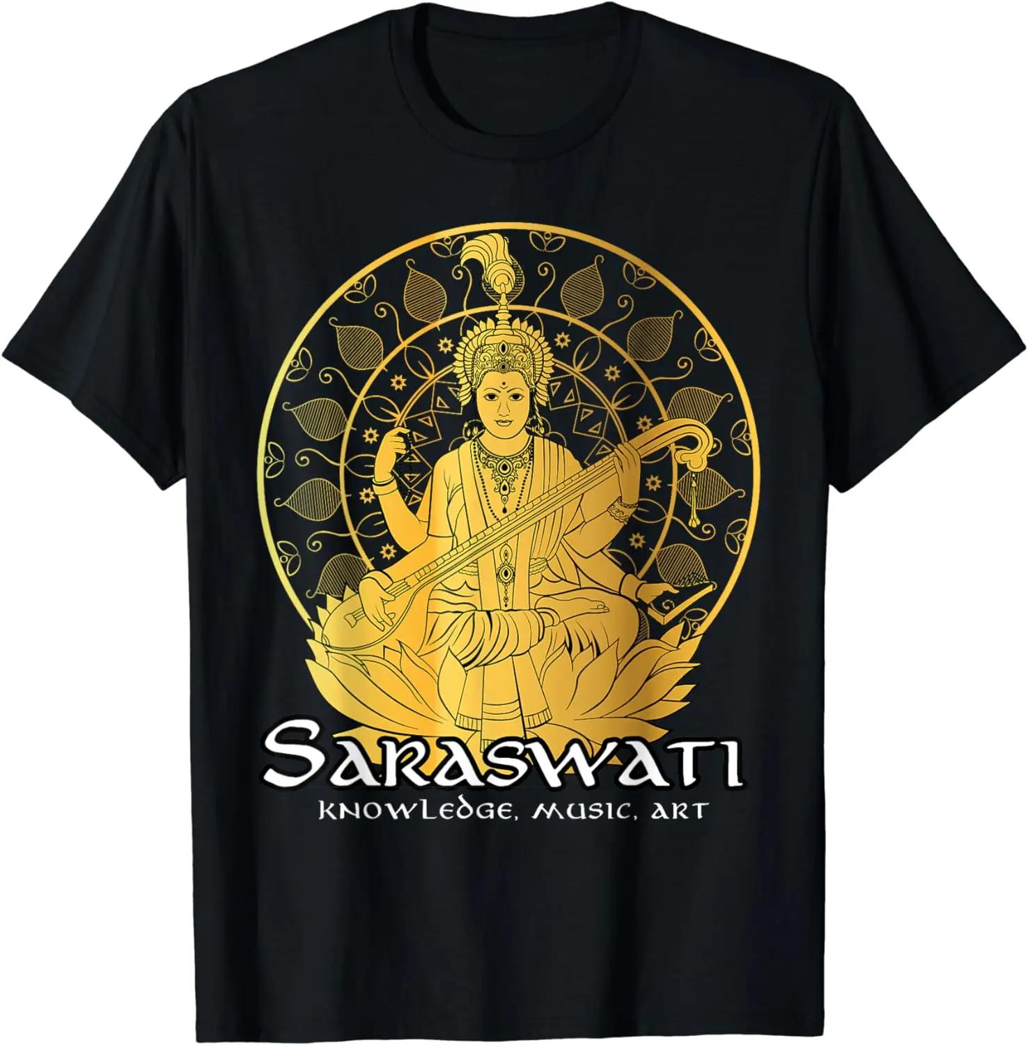 

Hindu Shirts Hinduism Diwali Festival Gods Goddess Saraswati T-Shirt Festival Wear Clothes Shirts for Women Graphic T Shirts 4XL