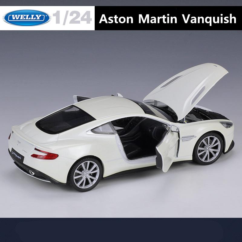 WELLY 1/24 Aston Martin VANQUISH Coupe Alloy Sports Car Model Diecasts Metal Racing Car Vehicles Model Simulation Kids Toys Gift
