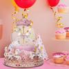 Rotating Carousel Music Box     Light-up Snow Globe Wind-up Musical Box Colorful Lights Cute Little Horses Girls Festival Birthday Gift