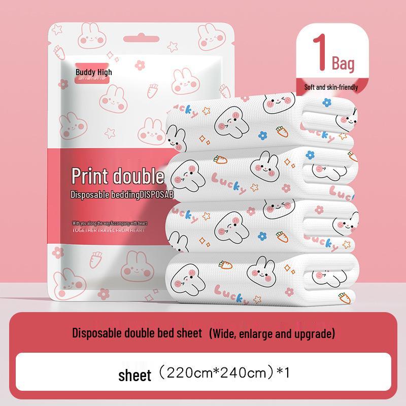 Disposable Hotel Bedding Set: Double Thick Anti-Dirty Sheets, Duvet & Pillow Covers, Quilt Cover - Four-Piece Travel Set