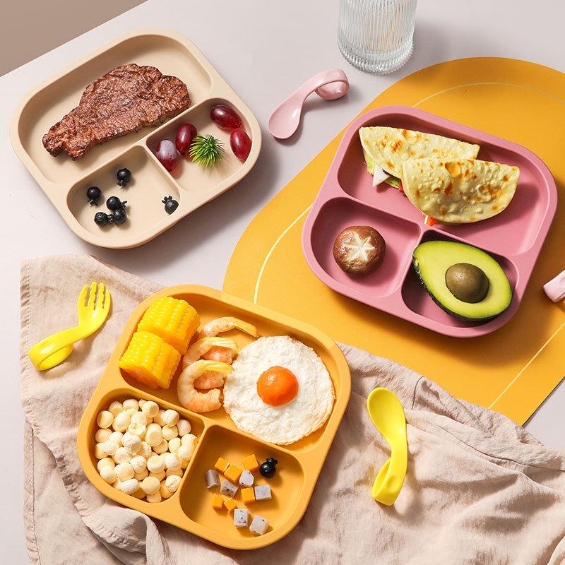 Baby Silicone Suction Plate - Divided, Drop-Proof Infant Feeding Tableware
