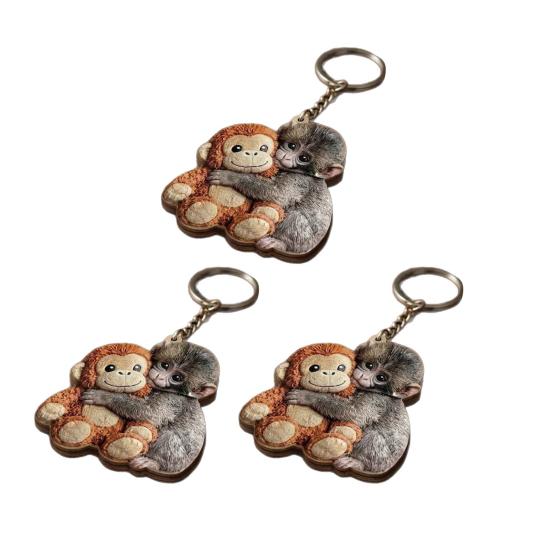 Skydda Punch The Monkey Nyckelring Lättväska Berlock Mini Tillbehör Plånboksberlock Ryggsäcksdekoration